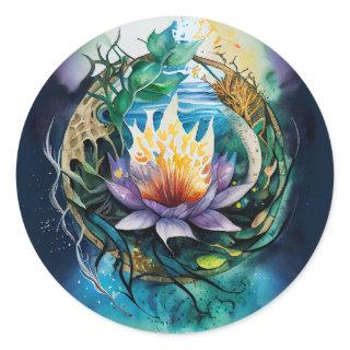 healing powers of immersion in nature   classic round sticker