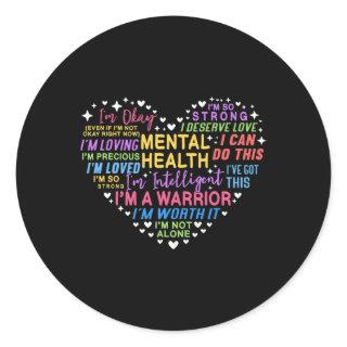 Health Awareness Heart  Classic Round Sticker