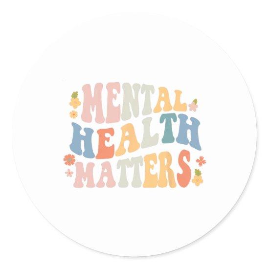 Health Problems Be Kind Groovy Retro Mental Awaren Classic Round Sticker