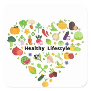 healthy lifestyle choices exercise  square sticker