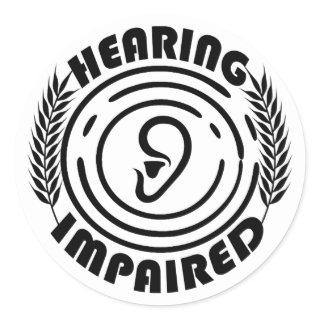 Hearing impaired classic round sticker