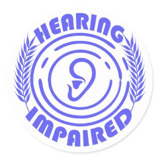 Hearing impaired classic round sticker