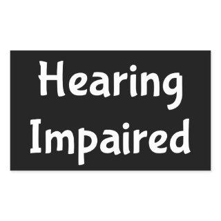 hearing impaired rectangular sticker