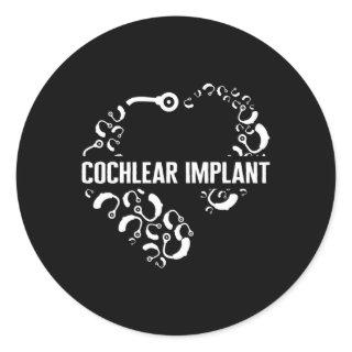 Hearing Loss Awareness Love Cochlear Implant ASL H Classic Round Sticker