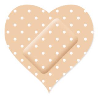 Heart Bandage Cute Polkadot Nurse Medical Get Well Heart Sticker