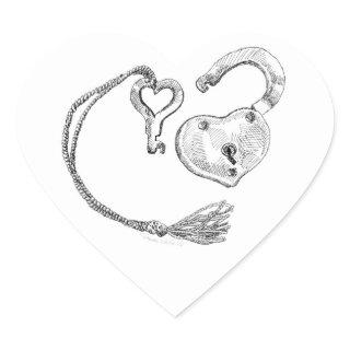 Heart Lock & Key Heart Sticker