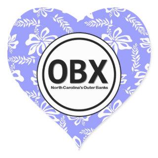Heart OBX Outer Banks Flower Stickers