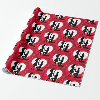Heart Proposal Silhouette Red