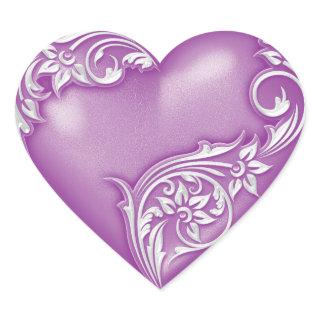 Heart Scroll Phlox w White Heart Sticker