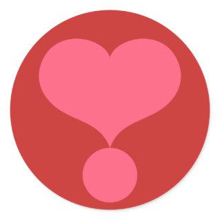 Heart Shaped Exclamation Point Classic Round Sticker