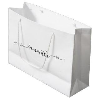 Heart Swash Signature Name Large Gift Bag