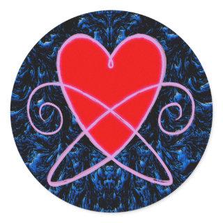 Heart Vortex Classic Round Sticker