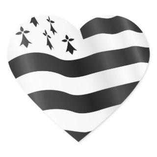 Heart with Bretin flag inside Heart Sticker