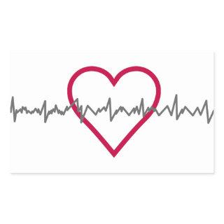 Heartbeat Rectangular Sticker