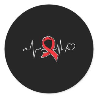 Heartbeat- Sickle Cell Anemia Awareness Supporter  Classic Round Sticker