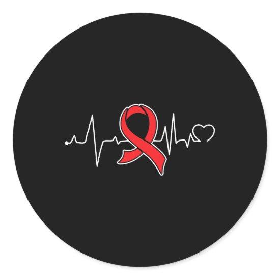 Heartbeat- Sickle Cell Anemia Awareness Supporter  Classic Round Sticker