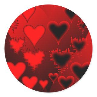 Hearts Classic Round Sticker