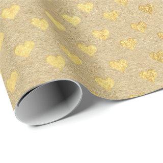 Hearts Confetti Kraft Gold Natural Elegant Minimal