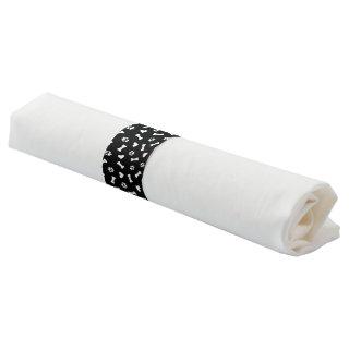 Hearts Dog Paws And Bones Black  Napkin Bands