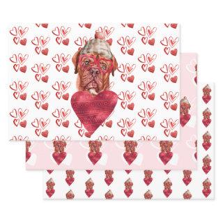 Hearts French Mastiff Dog Lover Valentines Gift  Sheets