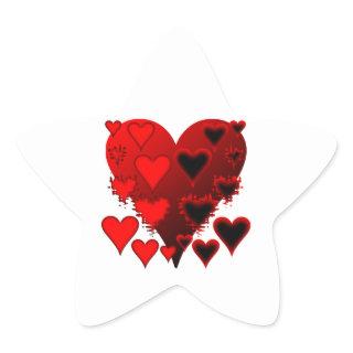 Hearts Star Sticker