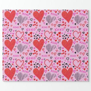 Hearts, XOXO Pink Pattern