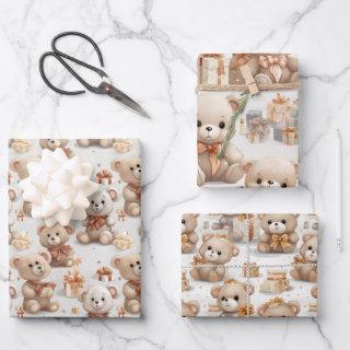 Heartwarming Christmas Teddy Bears Pattern  Sheets