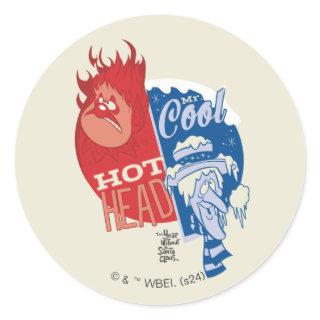Heat Miser Hot Head & Snow Miser Mr. Cool Classic Round Sticker