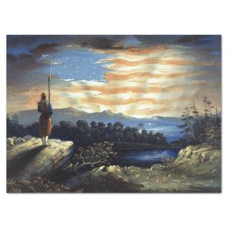 Heavenly American Flag Sunrise William Bauly Tissue Paper
