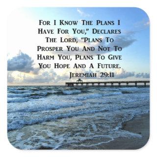 HEAVENLY JEREMIAH 29:11 SCRIPTURE DESIGN SQUARE STICKER