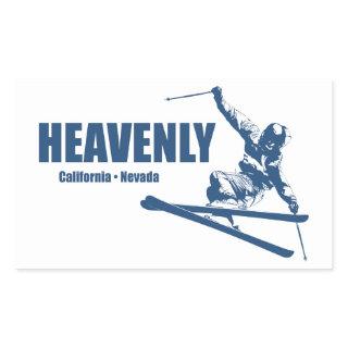 Heavenly Ski Resort California Nevada Skier Rectangular Sticker