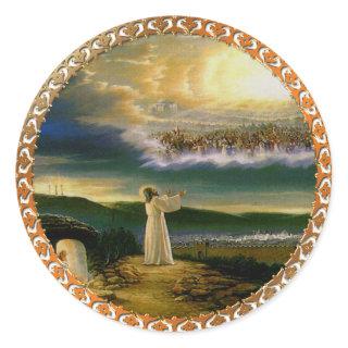 Heavens Welcoming Embrace Jesus at Dusk Classic Round Sticker