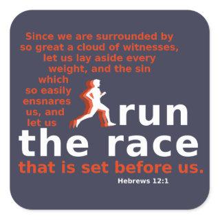 Hebrews 12:1 Run the Race sticker