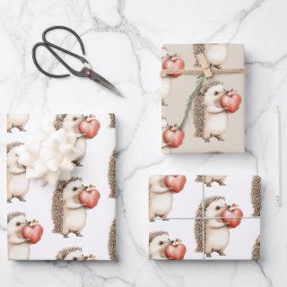 Hedgehog Apple Heart Birthday  Sheets
