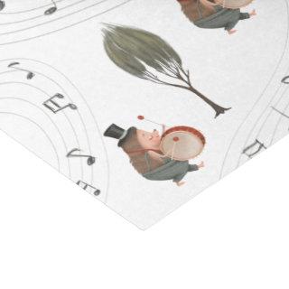 Hedgehog Playing Drums Tissue Paper