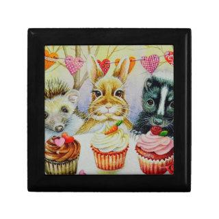 Hedgehog Rabbit Skunk Valentines Watercolor Art Gift Box