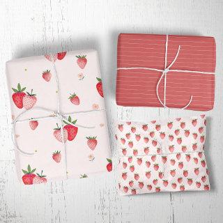 HEIDI Pink Berry Boho Strawberry Girl Baby Shower  Sheets