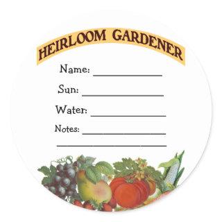 Heirloom Gardener Custom Seed Packet Stickers