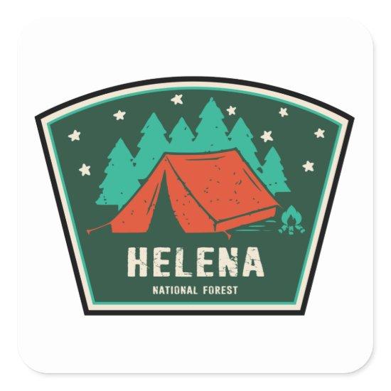 Helena National Forest Camping Square Sticker