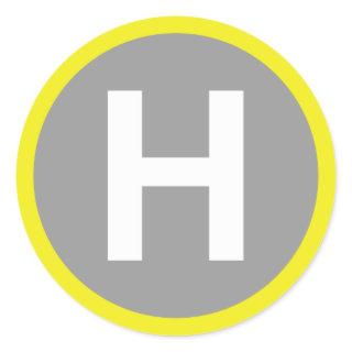 Helipad Sign Classic Round Sticker