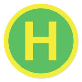 Helipad Sign Classic Round Sticker