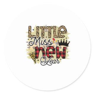 Hello 2022 Little Miss New Year Classic Round Sticker