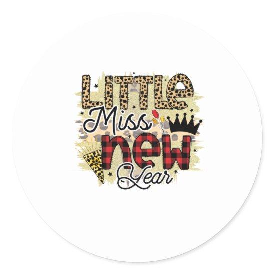 Hello 2022 Little Miss New Year Classic Round Sticker