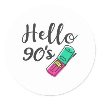 Hello 90s Cellphone Classic Round Sticker