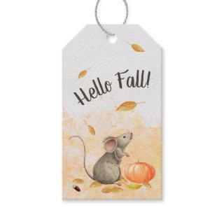 Hello Fall Cute Mouse Customer Gift Tags