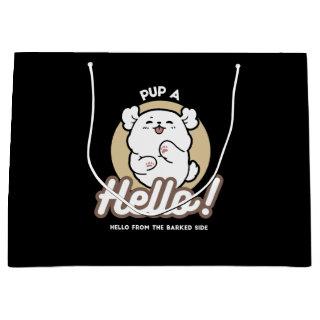 Hello from the Barked Side – Cute Dog Design Large Gift Bag