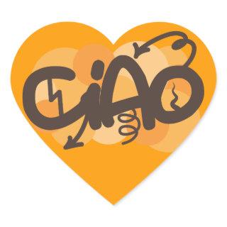 Hello in Italian Heart Sticker
