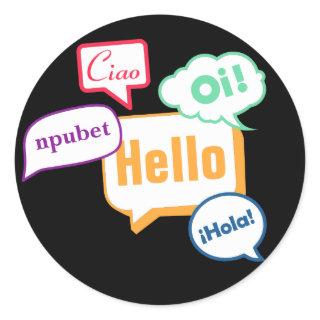 Hello | Languages Classic Round Sticker