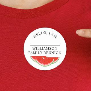 Hello My Name Is Family Reunion  Classic Round Sticker