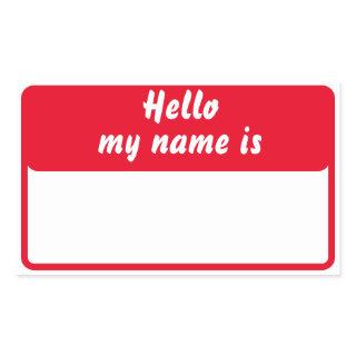 Hello My Name is Rectangular Sticker